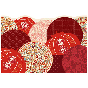 范居态度赫萝拉丝圈地垫入户门垫美式红色喜庆异形高级感2026新款