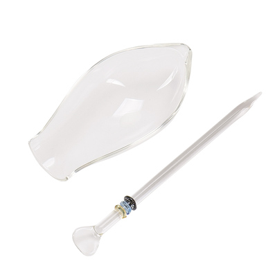 玻璃茶则两件套茶道零配工具