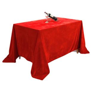 金丝绒会议桌布长方形红色桌布商用订结婚红布摆地摊装饰布料台布