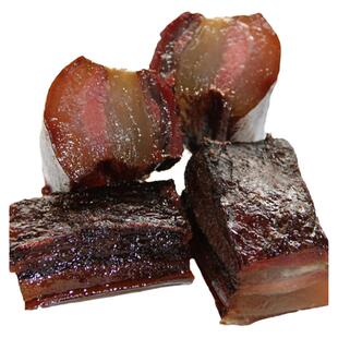 舌尖上的中国四川特产 柏枝柴火烟熏五花肉农家自制土猪腊肉咸香