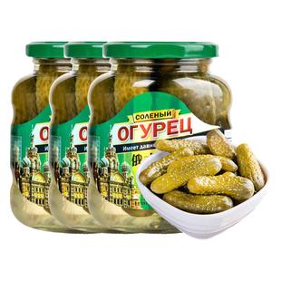 俄式乳酸黄瓜3罐 0脂肪俄式风味罐头原装腌小酸小青瓜西餐腌黄瓜
