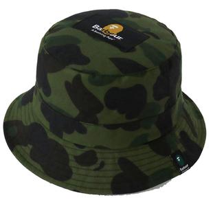 BAPE X BARBOUR联名配饰猿人标签迷彩图案渔夫帽180904H