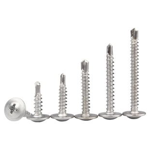 410不锈钢十字大扁头钻尾丝自攻自钻燕尾钉螺大圆头华司螺丝