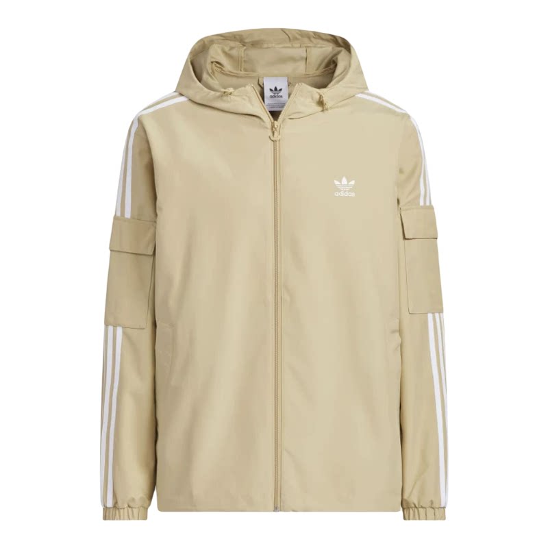 Adidas阿迪达斯三叶草经典条纹运动休闲外套连帽夹克男女款KB1943