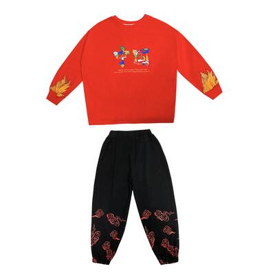 中国风男女童喜庆运动会演出服装