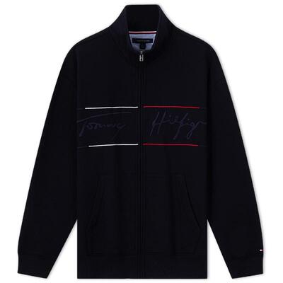 Tommy男装刺绣立领拉链开衫卫衣