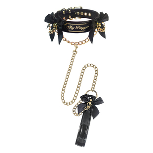 puppy铃铛choker小狗牵引绳定制项圈女m刻字颈带项链