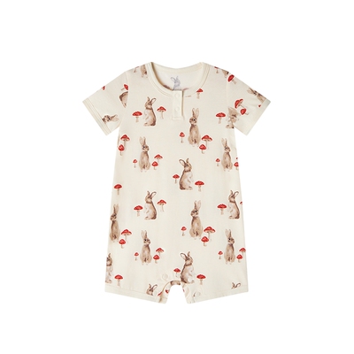 Milkbarn婴儿连体衣男女宝宝夏季短袖哈衣爬服婴幼儿衣服