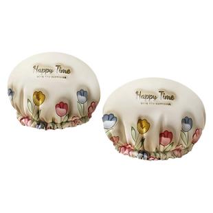 浴帽防水洗澡帽女款家用立体沐浴帽防湿头发套厨房防油烟加厚双层