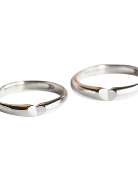 免费刻字s925爱心日韩情侣戒指