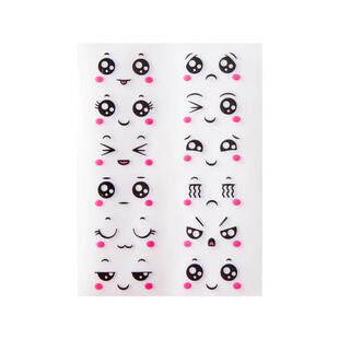 透明表情包贴纸防水防撕创意小水果笑脸贴纸微笑脸贴搞怪贴鸡蛋表情包贴纸气球眼睛贴儿童玩具贴纸贴画奶茶贴