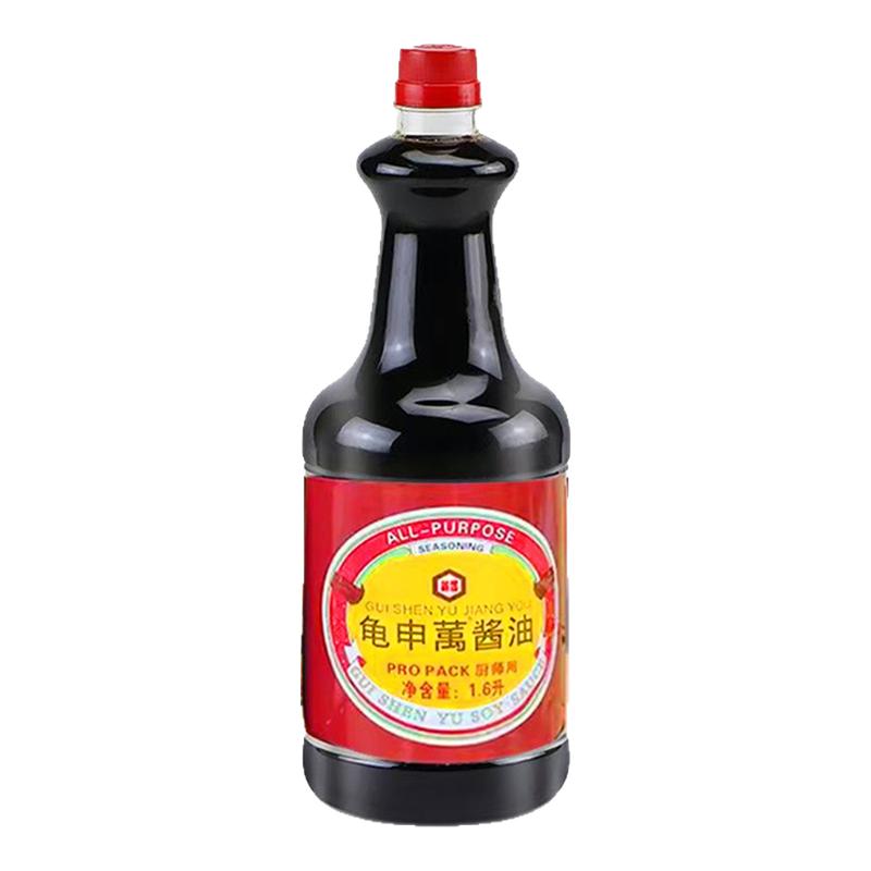 龟申万酱油1.6L浓口酱油寿司酱油大桶黄豆酿造减盐蒸鱼炒菜鲜酱油