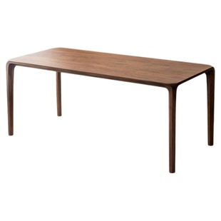 鲁班岛“望月餐桌“北美黑胡桃餐桌原木书桌实木茶桌轻奢简约