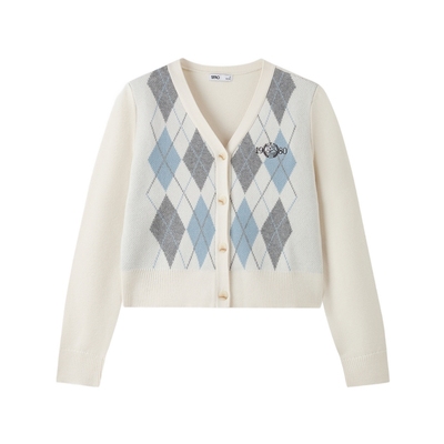 SPAO新品女学院风V领针织开衫