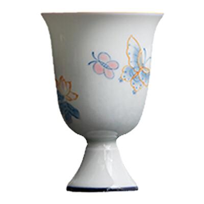 圭隐堂羊脂玉瓷高足功夫茶杯