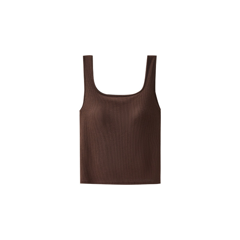 Q21大闺蜜带胸垫吊带背心春夏免穿文胸莫代尔美背一体内搭可外穿