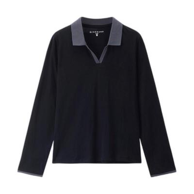 Giordano/佐丹奴长袖撞色领POLO