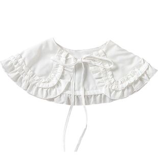 衣服装饰女士假领子女秋冬百搭衬衫假领白色黑色娃娃领假衬衣领子