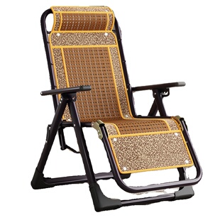 午休折叠休闲竹躺椅沙滩靠背室外凉椅夏季家用老人午睡阳台藤椅子