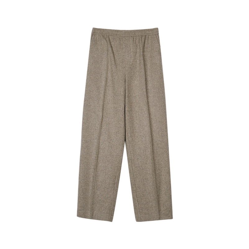 LESS进口绵羊毛阔腿休闲裤女秋冬松紧腰直筒纯色呢子裤2O9E10500 LESS进口绵羊毛阔腿休闲裤女秋冬松紧腰直筒纯色呢子裤2O9E10500