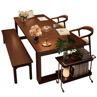 三梦实木大板桌电脑桌家用学习桌去客厅化大长书桌简易双人办公桌