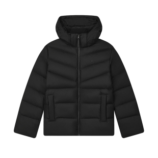 FILA 斐乐官方男士羽绒服冬季新款排骨保暖休闲拼色加厚连帽外套