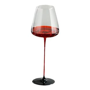 黑红领结勃艮第红酒杯大号家用高脚杯创意水晶玻璃杯红杆葡萄酒杯