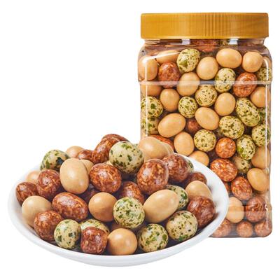 【工厂直销】果匣子多彩鱼皮花生500g怀旧休闲零食新货炒货下酒菜