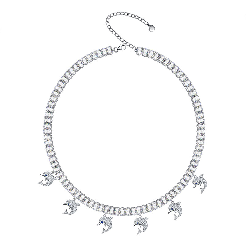 LILIFAN莉莉梵 海豚饰钻项链 时尚吊坠颈链 高级感小众精致choker