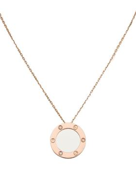 【自营】中古99新卡地亚LOVE系列镶3颗钻石圆饼项链18K金吊坠