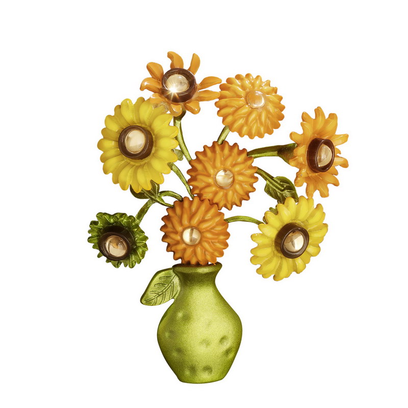 SPECIAL复古防走光胸针扣别针西装高档女设计感小众丝巾扣向日葵