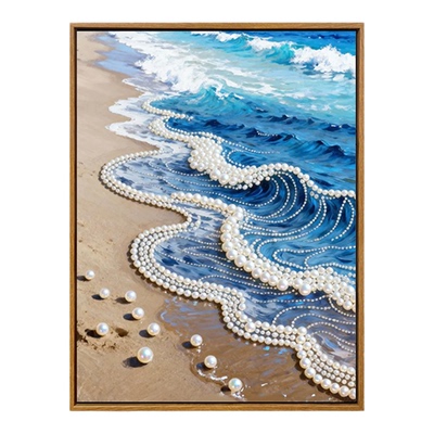 治愈海浪diy珍珠画装饰画挂画