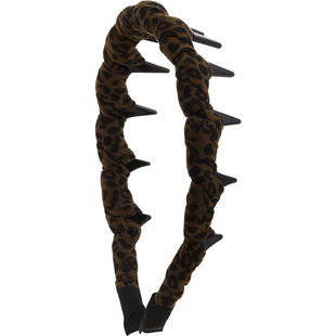 美拉德咖色豹纹带齿发箍女款高级感洋气时尚头饰2025新款高端发饰