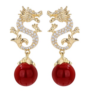 生肖龙银耳饰女独特珍珠耳环2026新款爆款高级感轻奢首饰巨好看的