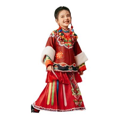 年衣童装女童马面裙新款儿童秋冬季半身裙中式唐装汉服表演服