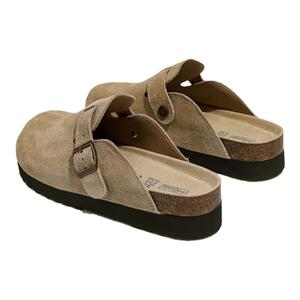 厚底版~三喜真皮勃肯鞋2025春秋新款外穿钓鱼博肯鞋包头半拖鞋女