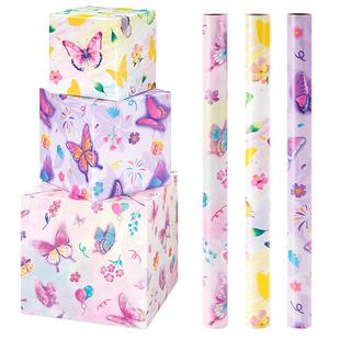 生日礼物包装纸女孩书皮儿童节日卡通礼盒包装彩纸可爱大尺寸小清新ins包书皮纸生日礼品纸少女心