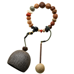 工料天下满愿种子18籽果壳摇铃木鱼手串解压疗愈果壳风铃挂件