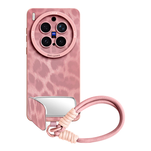 豹纹适用vivox300ultra手机壳x300pro新款x300s镜子x300支架轻奢套x200硅胶pro女x100带x90挂绳vivo全包pro外