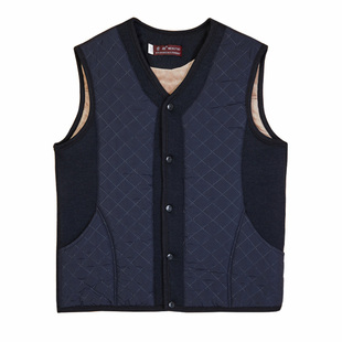 蒙驼老年人棉马甲男士加肥加大爸爸棉服保暖驼绒坎肩老头背心冬季