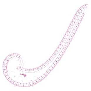 Kearing科灵逗号尺3231袖笼尺6字曲线尺42cm服装测量裁剪打版尺多功能袖窿尺用于袖口领口等挖深曲线使用