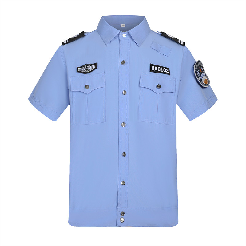 保安工作夏装制服短袖高支棉衬衣保安长袖衬衣保安工作服套装夏季