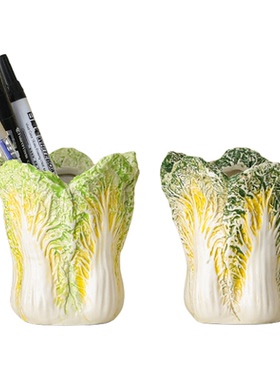 创意陶瓷仿真白菜桌面收纳摆件