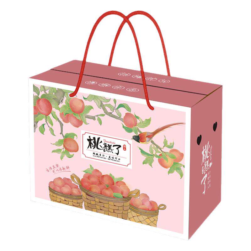 桃子5-10斤装礼品盒加印批发定制
