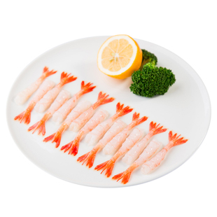 美加佳刺身甜虾去壳北极甜虾凤尾虾日式刺身拼盘伴侣寿司食材30尾
