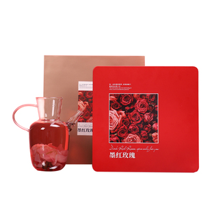 高品质云南墨红玫瑰花茶冻干重瓣大朵花冠玫瑰可食用新鲜花茶礼盒
