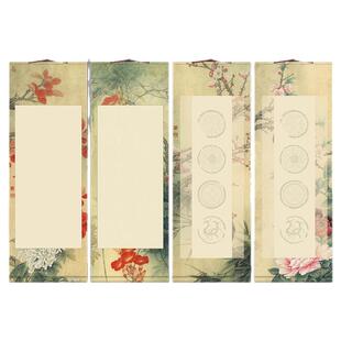 空白挂轴书法卷轴四字吉语挂画仿古半生半熟毛笔字初学练习者首创作品纸专用立轴挂轴字画写字赠亲友