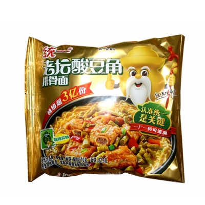 统一老坛酸豆角排骨面袋装