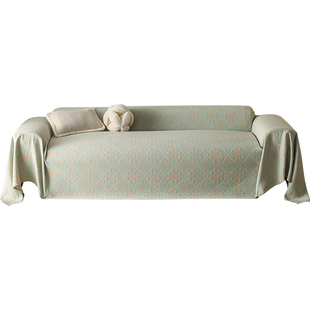 纯棉沙发盖布巾三层纱提花复古四季通用民宿复古午休高档垫全盖