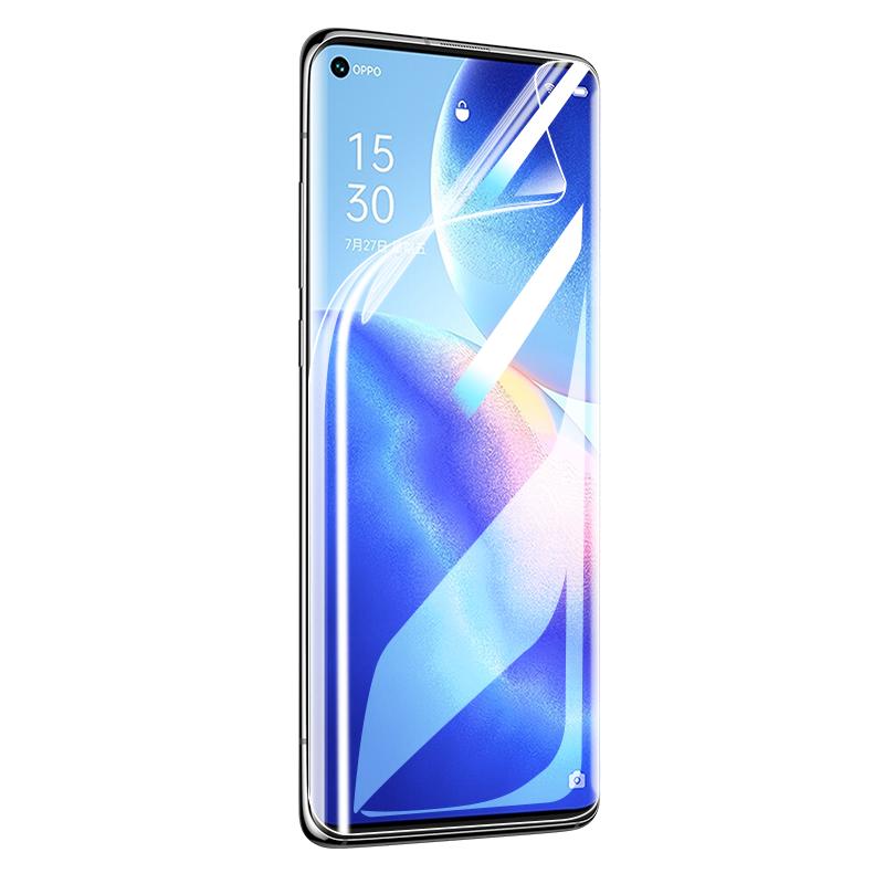 适用opporeno5pro钢化水凝膜reno5k5g手机膜oppo新款oppereno55g软opp0pp0曲屏opppreno5十opporenopro5保护+